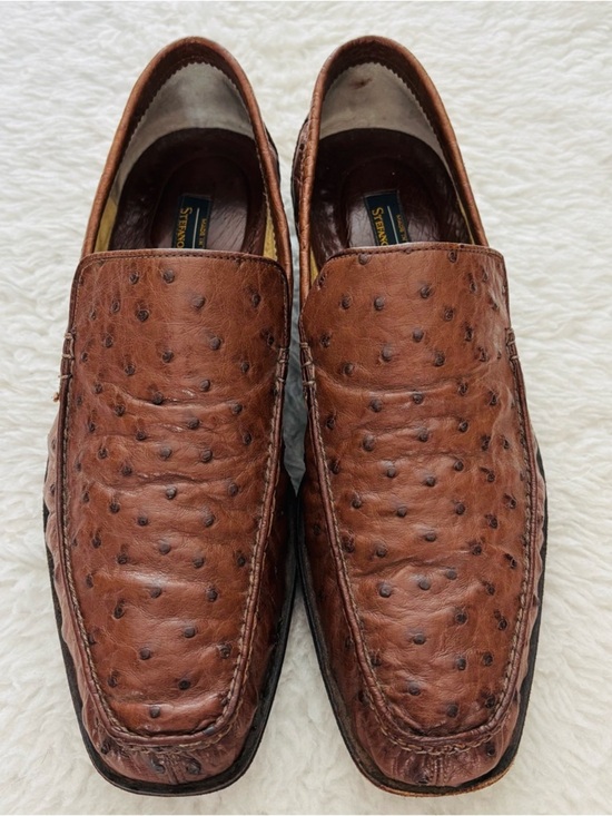 Stefano Ricci Ostrich Quill Genuine Brown leather Loafers Shoes size 9 main image 5
